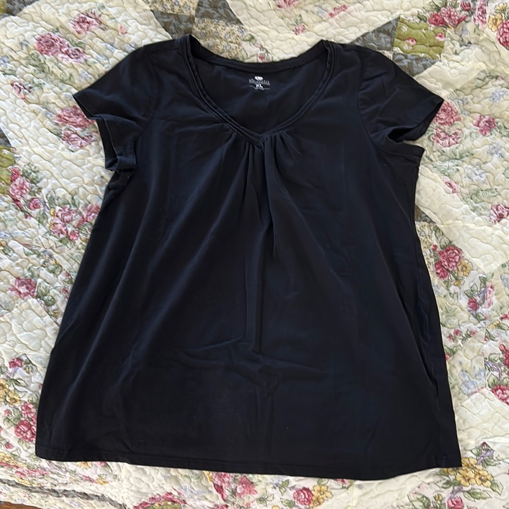 Maternity Black V-neck T-shirt